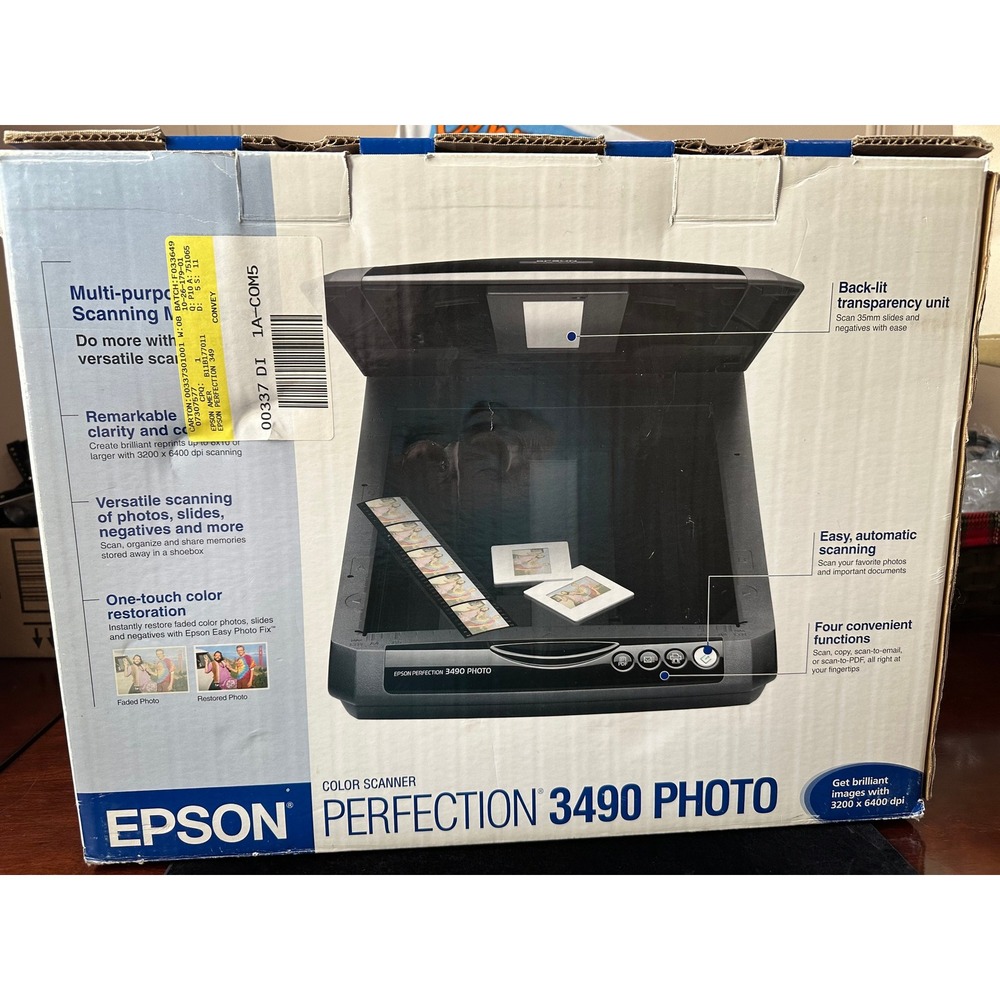 Epson Perfection 3490 Photo Color Scanner 3200x6400 dpi 35mm Film Slide